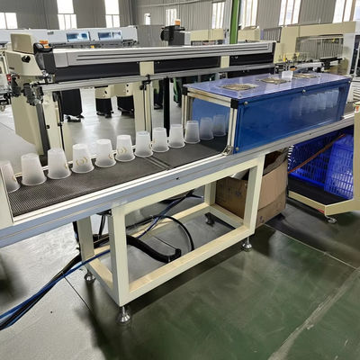 220V/50Hz Mesin Pencetakan Piala UV Ink Type PLC Control System Touch Screen Operating Interface