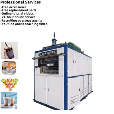 Air Cooling Plastic Cup Forming Machine dengan 11 KW Electric Furnace Heating dan 250mm Max Forming Depth