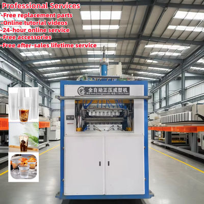 Mesin Termoforming Piala Plastik Otomatis dengan Sistem Penggerak Gear Kontrol PLC